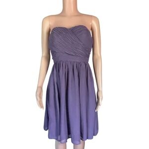 Tevolio Women's 6 Purple Strapless Pleated Chiffon Dress – HOCO Party Wedding‎